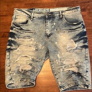 Reason acid wash distressed jeans
